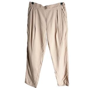 All Saints Khaki Beige Pleated Tapered Straight Mid Rise Pull-On Trouser Pants 6
